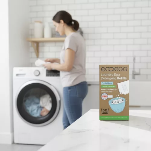 Ecoegg Laundry Egg Refill - with added enzymes - 50 washes - Fresh Cotton scent (+tourmaline) 