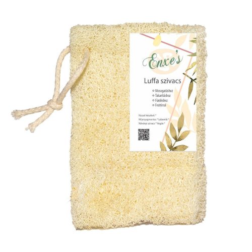 Luffa sponge with hook - no seams - 8x10-14 cm