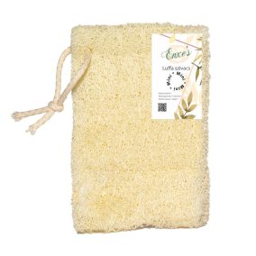 Luffa mini sponge with hook - 6-8x10 cm 