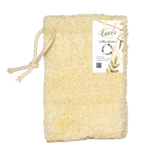 Luffa mini sponge with hook - 6-8x10 cm 