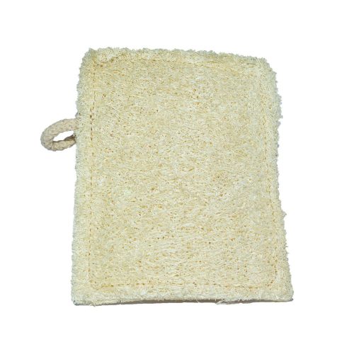 Luffa sponge with hook – sewn – 8x10-14 cm – Hungarian product