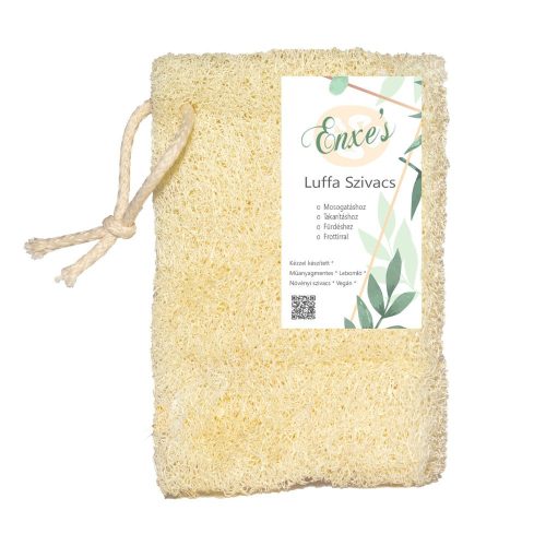 Luffa sponge with hook - no seams - 8x10-14 cm - Hungarian product