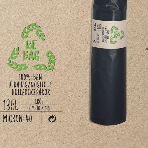 Bibo - rebag 100% recycled waste collection bag, 135 litres - strong - 20 pcs/roll