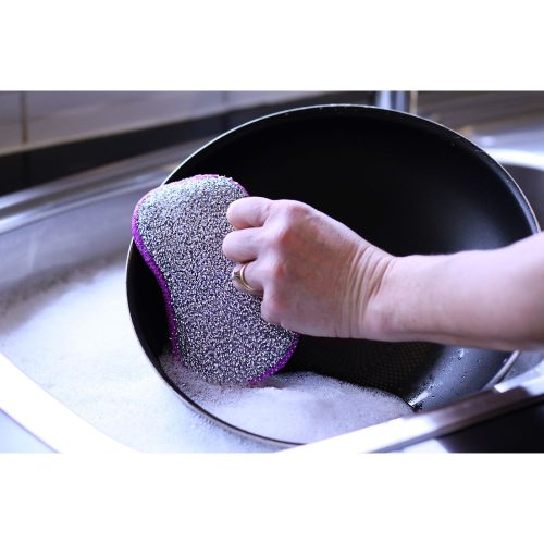 EcoHome - Double-sided scouring pad - 1 pc (purple and silver)