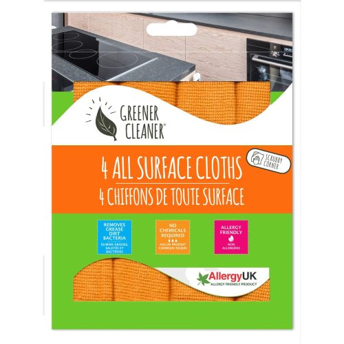 EcoHome - 4-piece Universal Cleaning Cloth Pack - with scouring pad for hard surfaces