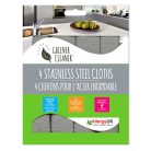 EcoHome - 4-piece cleaning cloth set For cleaning stainless steel surfaces and INOX household appliances
