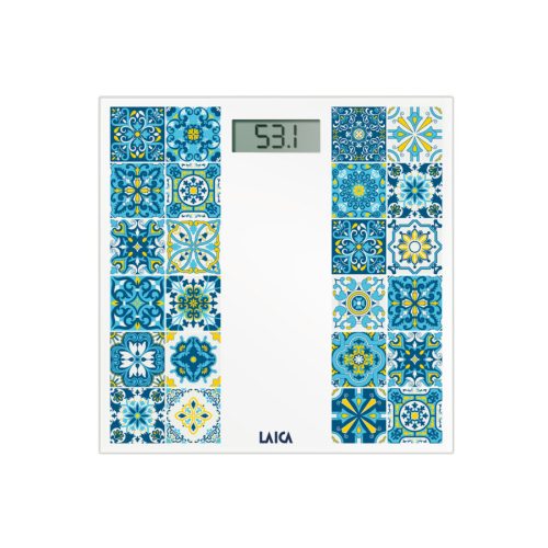 LAICA digitális személymérleg USB töltés funkcióval Mediterán kék 180 kg-ig